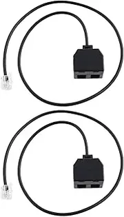 eMagTech 2pcs Telephone Training Adapter Y Splitter RJ9 4P4C Crystal Head Splitter Compatible with Cisco Compatible with Avaya Compatible with Plantronics 50cm Black