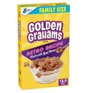 Golden Grahams Breakfast Cereal Graham Cracker Taste Whole Grain Family Size