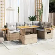 Garden Sofa Set Beige Modular Outdoor Furniture Cushions Storage Table 27601