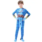 Kids Avatar 2 Cosplay Costume Jumpsuit Carnival Bodysuit Fancy Dress Up Gifts,Avatar Boy - 3-4 Years