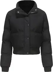 [Generic] Women's trendy compact jackets Crop Short Jacket Lightweight High Stand Collar Long Sleeve Coat
