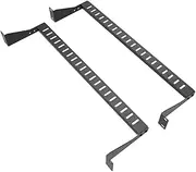 JINGCHENGMEI 2 Pack of 1U Horizontal 19-Inch Rack Mount Cable Management Bracket Cross Bar Panel Black (1U2PCS)