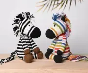 Rainbow Zebra, Muticolor Zebra Crochet Handmade, Stuffed Zebra , Zebra Plush Toy