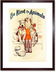 Political Animal Welfare Charity Kid Cat Dog Kind Framed Wall Art Print