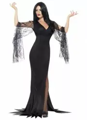 Immortal Soul Morticia Addams Family Witch Vampire Halloween Costume Dress Up