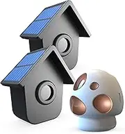 HTZSAFE Solar Driveway Alarm with 1/2 Mile Range - Weatherproof Wireless Motion Sensor and Detector for Outdoors, 1 Receiver + 2 Sensors