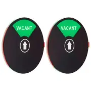 5"ODx0.2"T Vacant Occupied Slider Door Sign, Black, 2Pcs