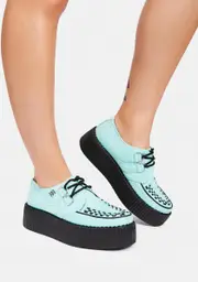 [T.U.K.] Mint Suede D-Ring Interlace Creepers