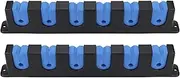 MEZOKUCEL Horizontal Fishing Rod Storage Rack Holder Wall Mount, 6 Fishing Pole Holder Fixed Stand, Wall Fishing Rod Holder (Blue)
