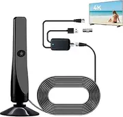 YANGUN DVBT2 Antenna, DVB-T & DVB-T2 Antennas with Amplifier, TV Antenna with Magnetic Base, Cable DVB-T2 Antenna, HDTV Indoor Antenna 3 Metre Cable, Supports 1080p HD Channels & All TVs