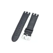 21mm Black Leather Watch Strap For Swatch Irony Retrograde YRB402