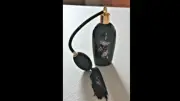 Fenton Art Glass Black Cooper Rose perfume w Atomizer 7948KP -HP -NIB
