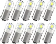BA9S Led bulb,53 Led bulb, 57 Led bulb,293 Led bulb, BA9 64111 1891 1895 LED Bulb for Car Interior Dome Map Instrument Cluster and Gauge Light, 6000K Xenon white,10 pcs