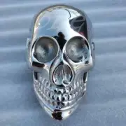 SOLID BRASS SILVER SKULL HEAD HANDLE DESIGN FOR WALKING STICK CANES HANDMADE