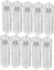 BELLIFFY 10pcs Transparent Lip Gloss Tubes Refillable Empty Containers with Unique Wave Pattern for DIY Makeup Crystal Clear Design for Travel and Daily Use