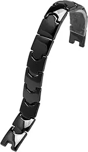 [HMCAUCVEJ] Waterproof Ceramic 12mm X 4mm Cove Watchband For Lady Bracelets Black White With Stainless Steel Buckle Wrist Straps