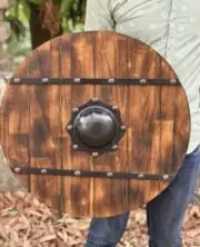 Medieval Wooden Viking Handmade Shield - Viking Crusader Wooden Shield 24 Inch