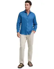 [Oxford] Ollie Linen Shirt in Cobalt