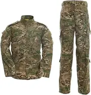 [Minghe] Military Tactical Men's Combat Uniform Set Shirt and Pants Sets Cp Camo Uniforms for Army Airsoft Paintball Hunting - Green - Tag XS=US XS