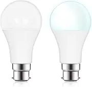Bonlux 12W B22 Dusk to Dawn Outdoor LED Lights Sensor Bulbs, Automatic On/Off Lamps with 1000 lm, for Porch, Garage, AC 85-265V (Pack of 2, Cool White 6000K)