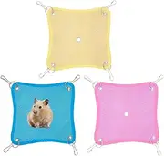 Hamster Hammock for Cage | 3X Ferret Mesh Cooler Hammock for Cage,Lightweight Quick-Drying Small Animal Sleeping Lounger for Chinchillas Squirrels