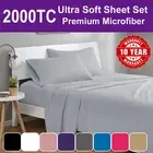 2022 4 Pieces 2000TC Flat Fitted Sheet Set Bed Single/Double/Queen/King/KS New