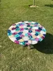 Mix Agate Stone Coffee Table Top, Geode Stone Center Table To, Home Decor