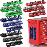 12 Pcs Magnetic Socket Organizers Sets Compatible with SAE and Metric Magnetic S
