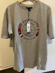 NAUTICA Vintage Collection Heavyweight Enigma Expedition Tee Shirt Size S GREY