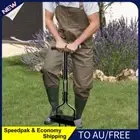 AU Manual Lawn Aerator Corer Plug Aerator 3 Tines Grass Aerating Tool for Garden