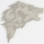 Howling Wolf 3D Emblem Badge Decal Sticker Polished Stainless Steel Dual Layer
