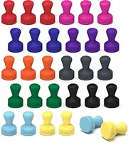 SMART&COOL Silicone Fridge Magnets, Anti Scratch Push Pin Magnets, Refrigerator Magnets, Thumbtack Magnets for Fridge, Dry Erase Board, Whiteboard, Office, Classroom, School (30 Pack, Multi)