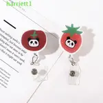 HARRIETT可伸縮徽章捲軸卡通韓國水果鱷梨學生護士醫生捲軸夾名片夾