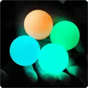 Elrachen 4 Pcs Glow in The Dark Sticky Balls That Stick to The Ceiling,Stress Balls for Kids and Adults, ASMR Stuff, Squishy Ball Toys