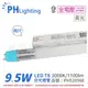 [喜萬年]黃金光 PHILIPS飛利浦 LED T8 2尺 9.5W 全電壓 雙邊 雙端入電 玻璃燈管_PH520568