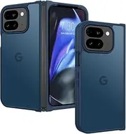 [BENTOBEN] for Google Pixel 9 Pro Fold Case, Translucent Matte Reveal Logo Slim Thin Shockproof Anti-Yellow Lightweight Women Men Boys Girls Protective Phone Cover Cases for Pixel 9 Pro Fold, Navy Blue