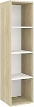 Wall-Mounted TV Cabinet Sonoma Oak & White | Engineered Wood TV Unit | Space-Saving Design | 37x37x142.5 cm | Modern Living Room Furniture