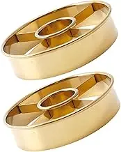 CLISPEED 2pcs Donut Mold Donuts Cake Mini Tart Pans Tainless Steel Donut Hole Quiche Pan Mini Pie Pans Muffin Tins Tart Molds for Baking Doughnut Shaper Bakeware Golden Stainless Steel