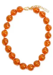 Eliou Wes Glittered Beaded Necklace, Necklace, Orange, One Size One Size