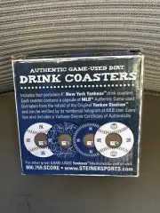 Rare Steiner Sports Old Yankee Stadium Game-Used Dirt Drink Coaster Set 2011 NEW