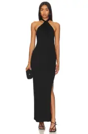 Alice + Olivia Amaya Halter Dress In Black Size 2