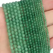 AAA 3mm Faceted Natural Green aventurine Gemstone Beads Faceted Round 15.5 inch