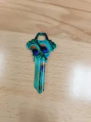 PEACOCK FEATHER PRINTED SCHLAGE SC1 KEYBLANK