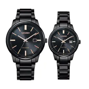 【CITIZEN 星辰】PAIR對錶系列 光動能女錶 - 黑 / 29mm(EW2597-86E)