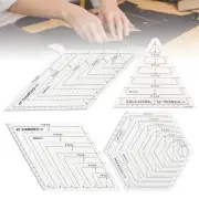 4pcs DIY Transparent Patchwork Templates Sewing Quilting Cutting Craft Ruler Kit