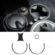 4pcs Carbon Fiber Cup Holder Cigarette Lighter Sticker Trim For Mini Cooper (for: Mini)