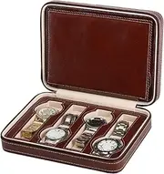 [CFZSALK] Watch Box Watch Holder Watch Display OrganizerTravel Portable Zippered Watch Box 8 Slots Holder Display Storage Organizer Case Watch Case (Color : Black, Size : 24 * 18 * 6cm) KeYJ