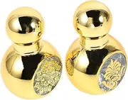 DONFAMDS 2Pcs Glass Roller Bottles Refillable Perfume Containers for Essential Oils Portable Travel Vials Miniature Roll Applicators for Liquid Fragrance High End Design
