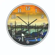 Venice Italy Gondolas Canals Water Ocean Art Wall Clock a Hanging Time Piece