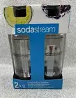 Soda Stream Black Lid Carbonating Reusable Bottles 2 Pack 1 Liter each